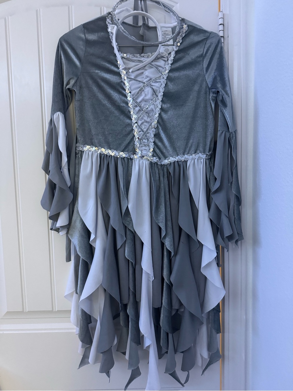 Target Silver Ruffle Lace-Up Costume Dress